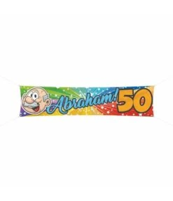 50 Jaar Abraham Regenboog Spandoek - 180x40cm