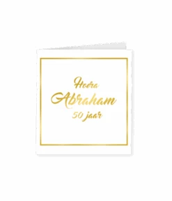 Abraham Verjaardagskaart Goud/Wit