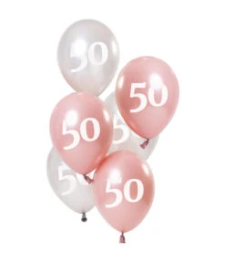 Ballonnen 50 Jaar Glossy Pink (6st)