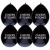 Ballonnen 'Cheers B*tches' Zwart - 6 Stuks