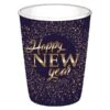 Bekers "Happy New Year" Blue/gold (8st) -Vakantie Decoratie Winkel bekers happy new year blue gold 8st