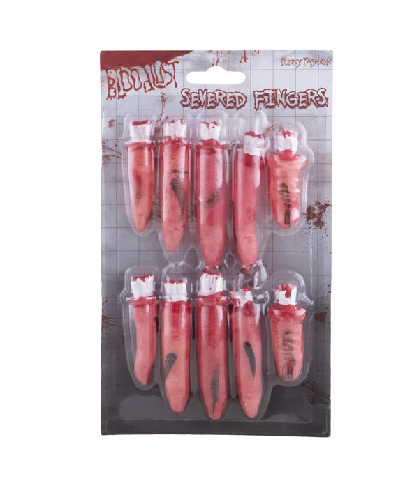 Bloederige Afgehakte Vingers (10st) 3 Bloederige Afgehakte Vingers (10st)