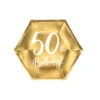 Bordjes 50th Birthday Goud - 6 Stuks -Vakantie Decoratie Winkel bordjes 50th birthday goud 6 stuks