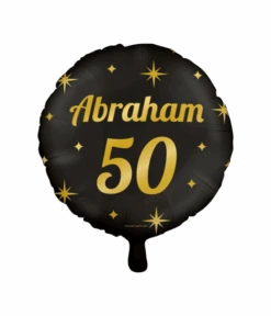 Classy Folieballon Abraham 50 Jaar Zwart/Goud (46cm)