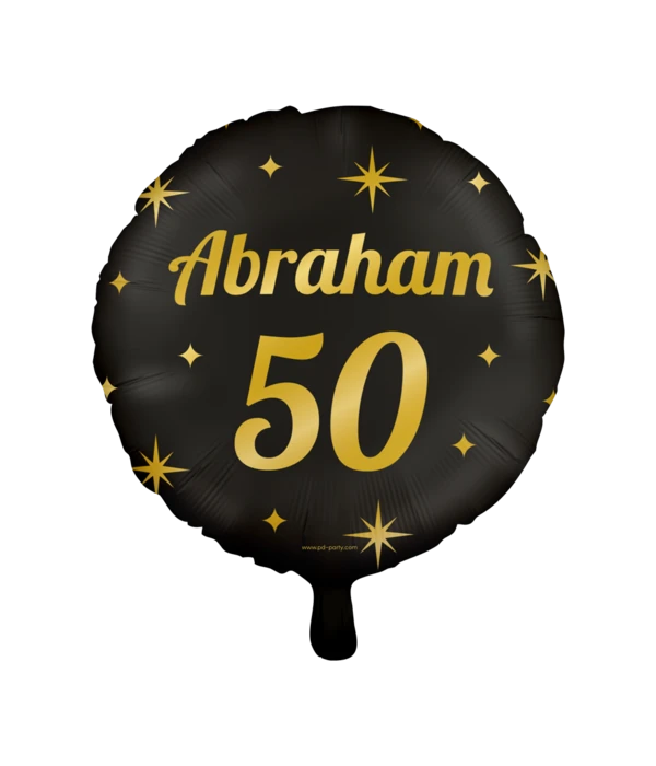 Classy Folieballon Abraham 50 Jaar Zwart/Goud (46cm) 3 Classy Folieballon Abraham 50 Jaar Zwart/Goud (46cm)