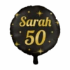 Classy Folieballon Sarah 50 Jaar Zwart/Goud (46cm) -Vakantie Decoratie Winkel classy folieballon sarah 50 jaar zwart goud 46cm
