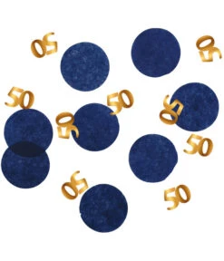 Confetti 50 Jaar Blauw/Goud Elegant True Blue (25gr)