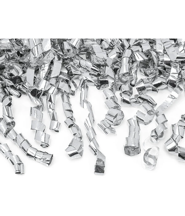 Confetti Kanon Slierten Metallic Zilver (40cm) 4 Confetti Kanon Slierten Metallic Zilver (40cm) - Afbeelding 2