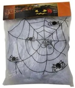 Decoratie Spinnenweb 100gr + 4 Spinnen