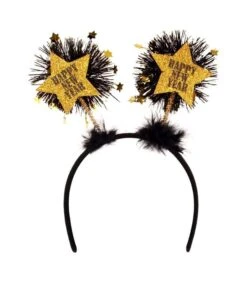 Diadeem Happy New Year Zwart/goud
