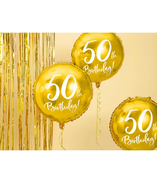 Folieballon 50th Birthday Goud (45cm) 4 Folieballon 50th Birthday Goud (45cm) - Afbeelding 2