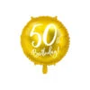 Folieballon 50th Birthday Goud (45cm) 1 Folieballon 50th Birthday Goud (45cm) -Vakantie Decoratie Winkel folieballon 50th birthday goud 45cm