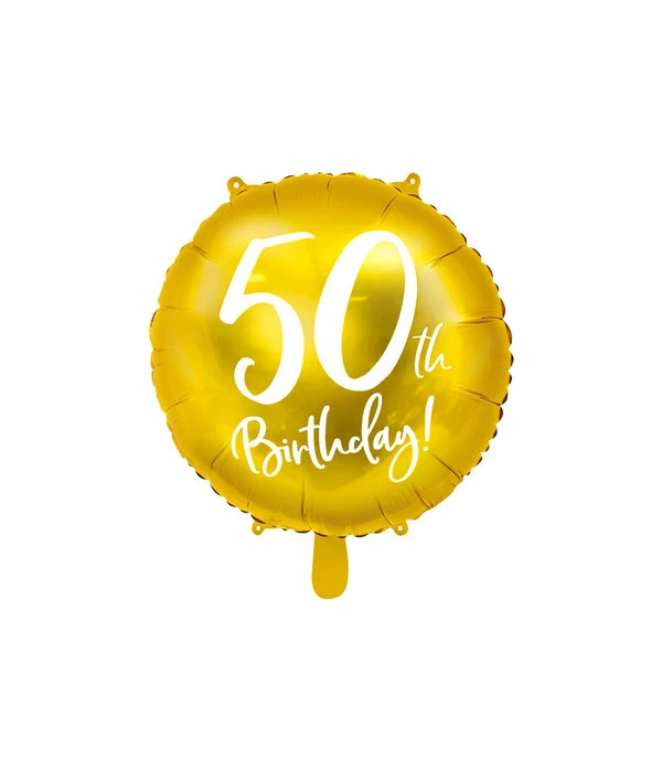 Folieballon 50th Birthday Goud (45cm) 3 Folieballon 50th Birthday Goud (45cm)