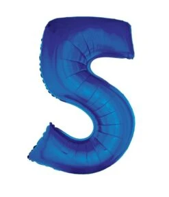 Folieballon Blauw Cijfer '5' Groot