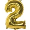 Folieballon Cijfer 2 Goud 36cm -Vakantie Decoratie Winkel folieballon cijfer 2 goud 36cm