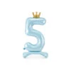 Folieballon Cijfer 5 Hemelsblauw Op Standaard 84cm -Vakantie Decoratie Winkel folieballon cijfer 5 hemelsblauw op standaard 84cm