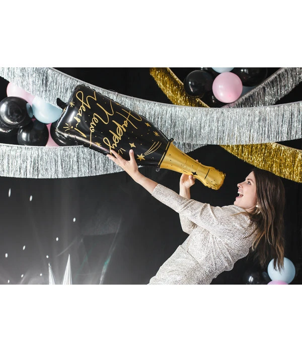 Folieballon Happy New Year Champagne Fles (27x88cm) 4 Folieballon Happy New Year Champagne Fles (27x88cm) - Afbeelding 2