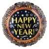 Folieballon Happy New Year Stippen (45cm) 2 Folieballon Happy New Year Stippen (45cm) -Vakantie Decoratie Winkel folieballon happy new year stippen 45cm