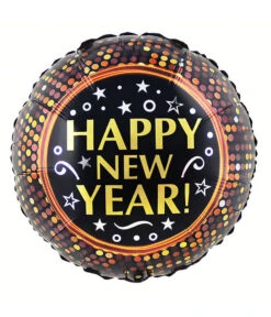 Folieballon Happy New Year Stippen (45cm)