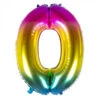 Folieballon Regenboog Cijfer 0 (86cm) -Vakantie Decoratie Winkel folieballon regenboog cijfer 0 86cm