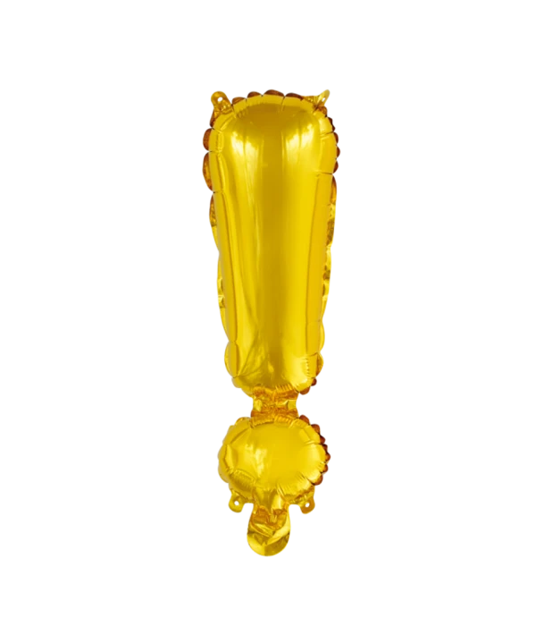 Folieballon Uitroepteken Goud 41cm 3 Folieballon Uitroepteken Goud 41cm