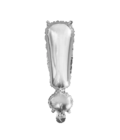 Folieballon Uitroepteken Zilver 41cm