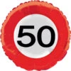 Folieballon Verkeersbord 50 Jaar - 43cm -Vakantie Decoratie Winkel folieballon verkeersbord 50 jaar 43cm