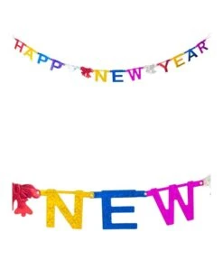 Gekleurde Letterslinger Happy New Year