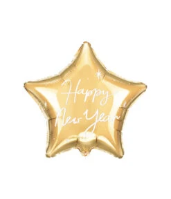 Gouden Folie Ballon Ster Happy New Year (45cm)