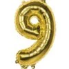 Gouden Folieballon Cijfer '9' 36cm 1 Gouden Folieballon Cijfer '9' 36cm -Vakantie Decoratie Winkel gouden folieballon cijfer 9 36cm