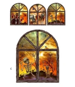 Halloween 3D Raamsticker 23 X 27cm -Vakantie Decoratie Winkel halloween 3d raamsticker 23 x 27cm 2