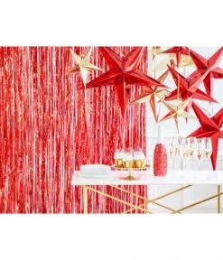 Hangdecoratie Ster Rood Karton (30cm) -Vakantie Decoratie Winkel hangdecoratie ster rood karton 30cm 2