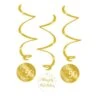 Hangdecoratie Swirls 50 Jaar Goud/Wit (3st)