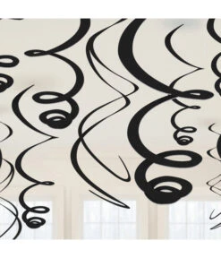 Hangdecoratie Swirls Zwart