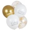 Happy Fucking Everything Feestballonnen Wit/Goud (5st) 2 Happy Fucking Everything Feestballonnen Wit/Goud (5st) -Vakantie Decoratie Winkel happy fucking everything feestballonnen wit goud 5