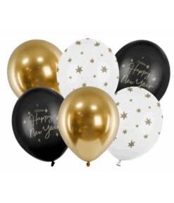 Happy New Year Ballonnen Mix Sterren (6st)