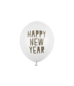 Happy New Year Ballonnen Pastel Puur Wit (6st)
