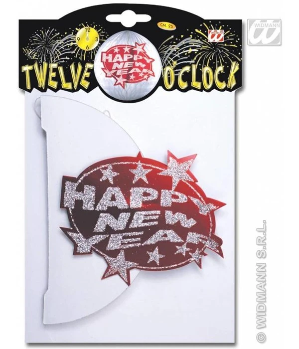 Happy New Year Papierdecoratie Rood 4 Happy New Year Papierdecoratie Rood - Afbeelding 2