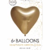 Hartjesballonnen Chrome Goud 30cm (6st) -Vakantie Decoratie Winkel hartjesballonnen chrome goud 30cm 6st