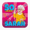 Huldeschild 50 Jaar Sarah Cartoon -Vakantie Decoratie Winkel huldeschild 50 jaar sarah cartoon