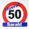 Huldeschild Sarah 50 Jaar -Vakantie Decoratie Winkel huldeschild sarah 50 jaar
