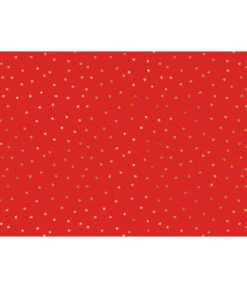 Inpakpapier Rood Met Gouden Metallic Sterren