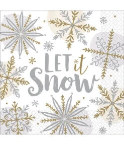 Kerst Servetten Let It Snow (16st)