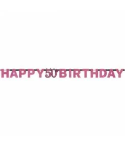 Letterslinger Glitter Happy 50th Birtday Pink