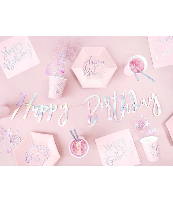 Letterslinger Happy Birthday Holografisch Rainbow - 16x62 Cm 4 Letterslinger Happy Birthday Holografisch Rainbow - 16x62 Cm - Afbeelding 2