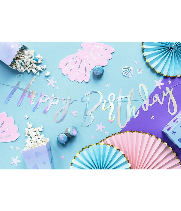 Letterslinger Happy Birthday Holografisch Rainbow - 16x62 Cm 5 Letterslinger Happy Birthday Holografisch Rainbow - 16x62 Cm - Afbeelding 3