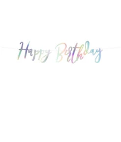 Letterslinger Happy Birthday Holografisch Rainbow - 16x62 Cm