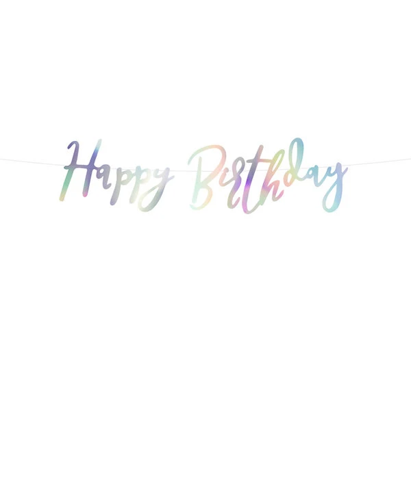 Letterslinger Happy Birthday Holografisch Rainbow - 16x62 Cm 3 Letterslinger Happy Birthday Holografisch Rainbow - 16x62 Cm