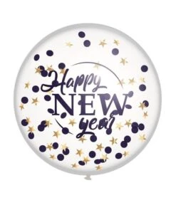 Mega Confettiballon "Happy New Year" 60cm