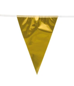 Metallic Vlaggenlijn Goud (10m) -Vakantie Decoratie Winkel metallic vlaggenlijn goud 10m 1